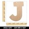 Letter J Uppercase Fun Bold Font Unfinished Craft Wood Holiday Christmas Tree DIY Pre-Drilled Ornament